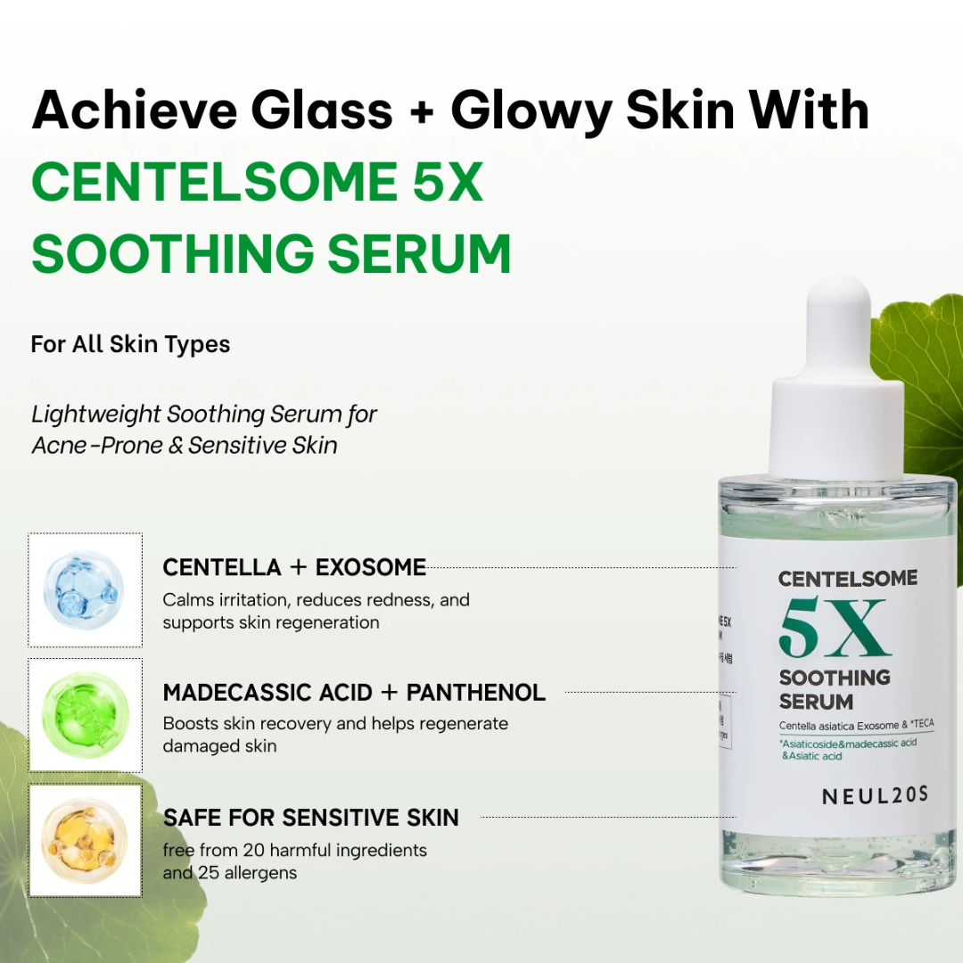 Centelsome 5X Soothing Serum 50ml Anti-Aging Acne Treatment
