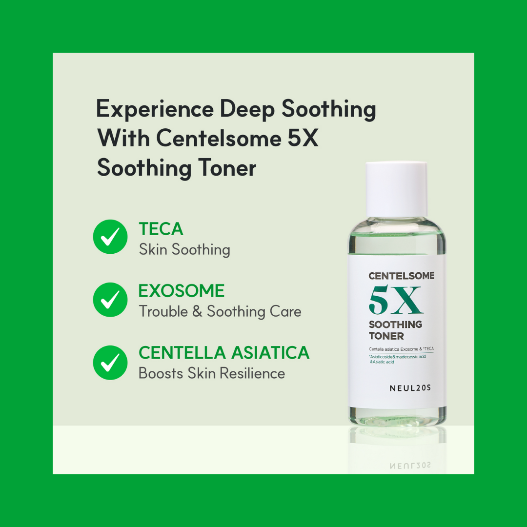 Centella Exosome 5X Soothing Toner 200ml Green Tea Facial Toner Dermatologist-Tested for Sensitive