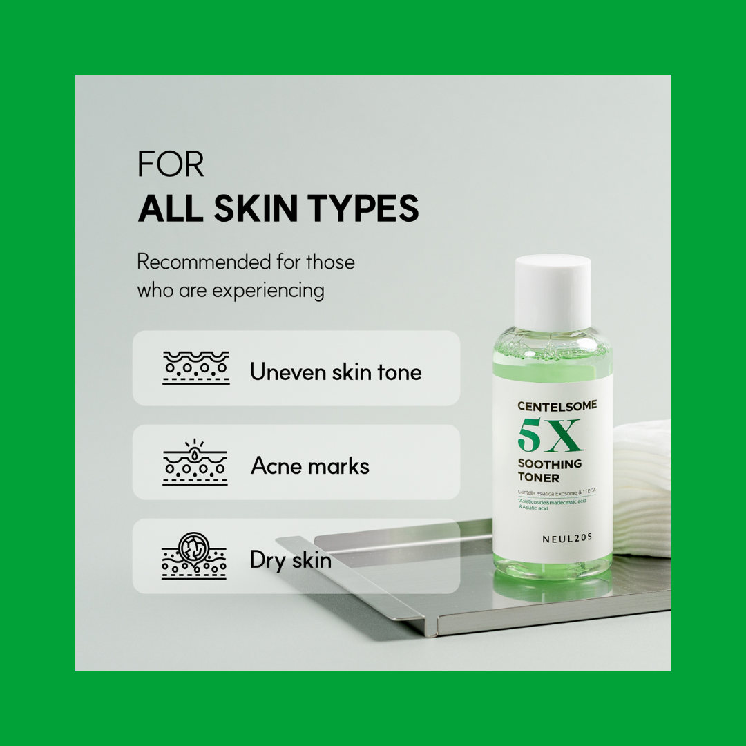 Centella Exosome 5X Soothing Toner 200ml Green Tea Facial Toner Dermatologist-Tested for Sensitive