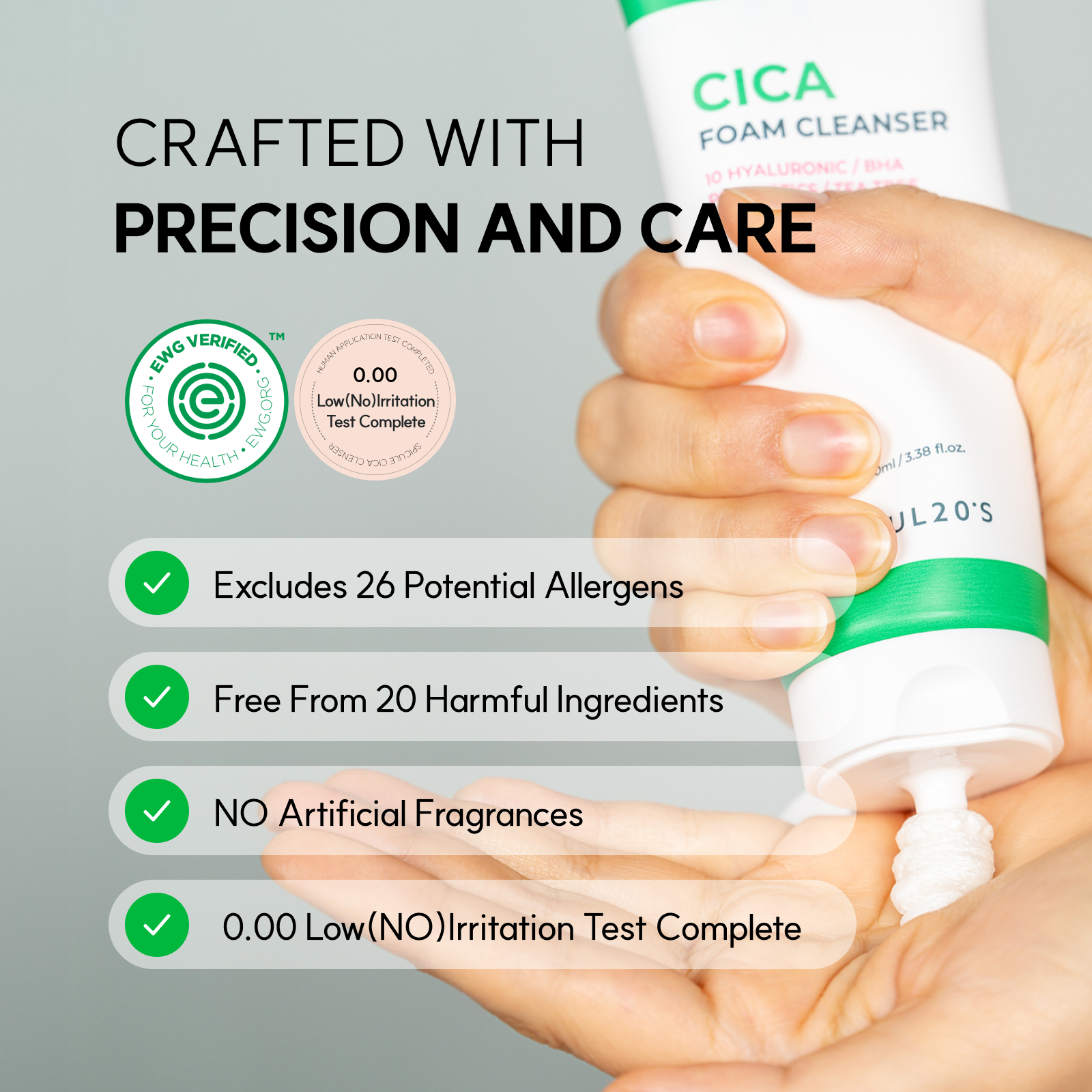 Spicule Cica Foam Cleanser 100ml Korean Face Wash for Acne Prone Skin Care