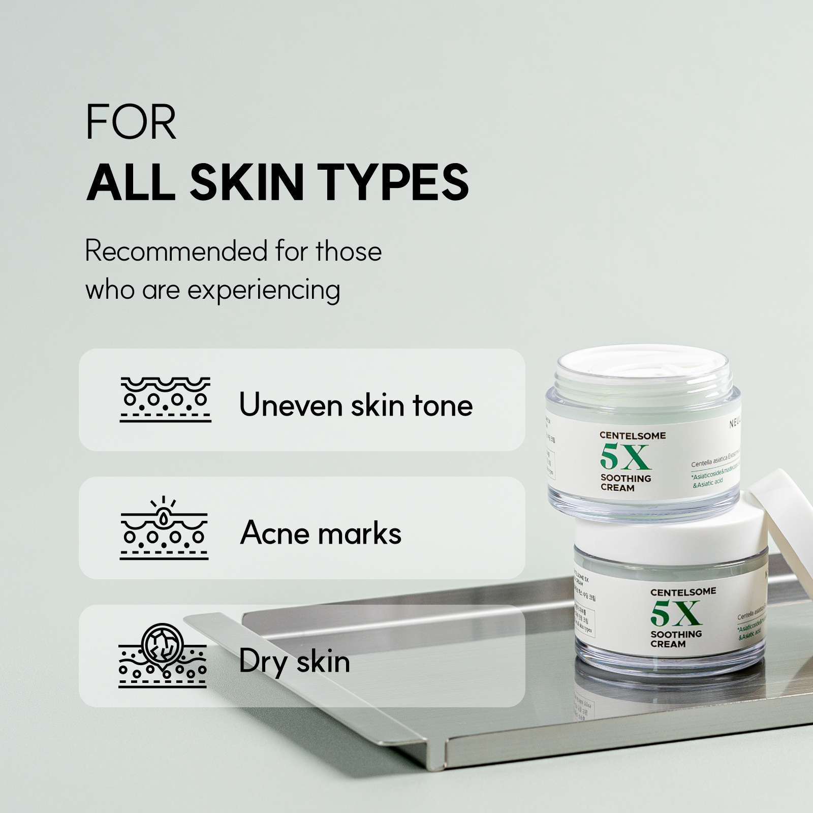 Centella Asiatica Moisturizer Cream 50ml Korean Skincare Face Lotion Ceramide Moisture 5X Soothing Exosome