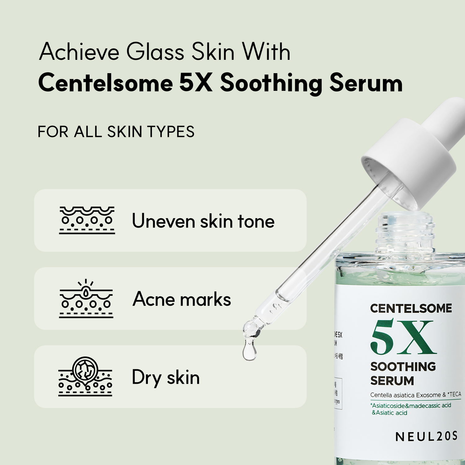 Centelsome 5X Soothing Serum 50ml Anti-Aging Acne Treatment